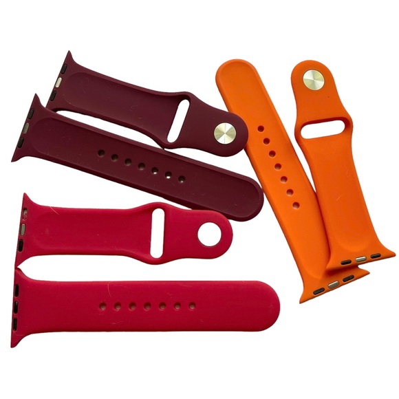 NEW 3 Silicone Sport Bands Apple Watch 44 45mm - S/M FALL Colors - Picture 3 of 7
